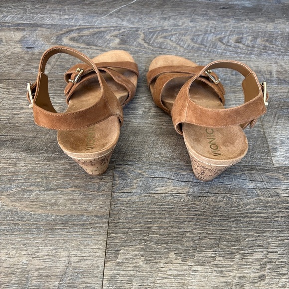 Vionic Brown Suede Wedge Sandals - Picture 3 of 4